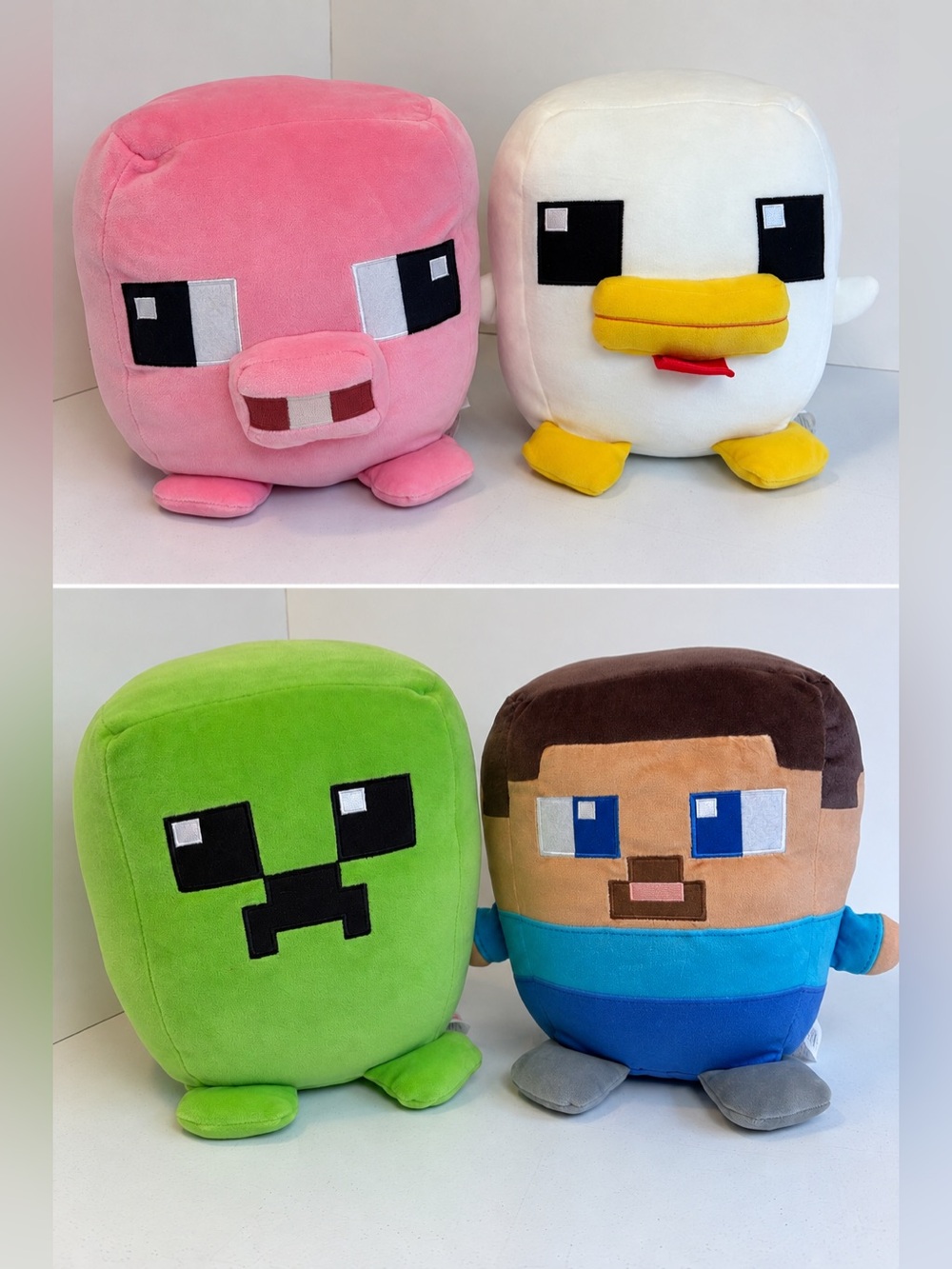 Minecraft Mattel Plush Lot Steve Creeper Pig Chicken 8” Stuffed Toy Stuffy